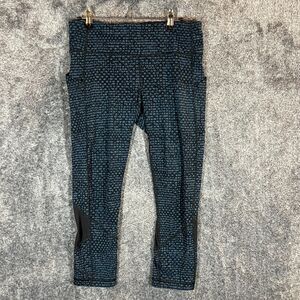 Lululemon Leggings Womens Size 8 Dark Blue Workout R60416 Zipper Pocket Yoga